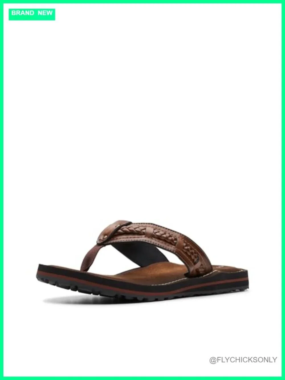 Faux Leather Braided Flip Flops with Cushion Soft Comfort
